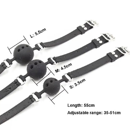 NEW All Silicone Mouth Gag Breathable Ball Gag Adjustable Belt Mouth Sex Toys For Adult SM Games Sexyshop Erotic Accessories