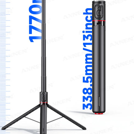 Auto Pop-Up Tripod Portable 70-Inch All-in-one Selfie Stick, Foldable Phone Holder with Bluetooth Remote for iPhone Android