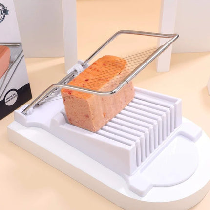 Multipurpose Spam Slicer - Stainless Steel Cutter with 10 Wires for Luncheon Meat Egg Fruit Onions Soft Food & Ham