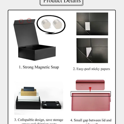 Geotobox 60x44x20cm | 58.4x42.9x19.3cm XXL Size Luxury Rigid Magnetic Closure Lid Gift Boxes for Packing