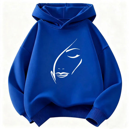 Gothic Vintage Women Face Y2k Children's Sweatshirt Hoody for Boys Girls Spring Casual Hoodies