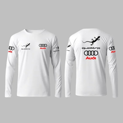 2025 Spring and Autumn Fashion Audi Racing Competition Printed Men's Adult Long Sleeve Daily Leisure Sports Fitness Teen T-Shirt