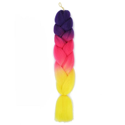 Synthetic Jumbo Braids Hair 24Inch Braiding Hair Extensions Ombre Fake Hair For Crochet Box Braid Blue Purple for Women