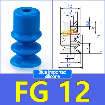 5Pcs FG Series Corrugated vacuum suction cup Imported silicone and nitrile rubber materials FG-3/7/9/12/14