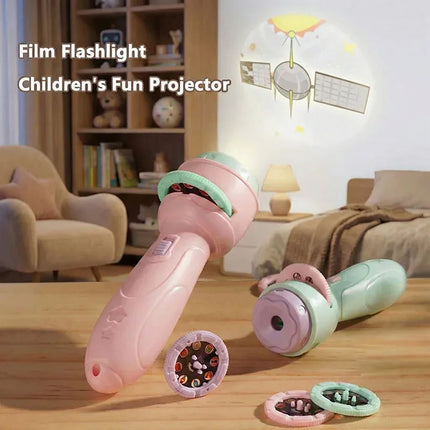 Baby Projector Torch 10Cards Cartoon Projection Flashlight 80 Patterns Creative Children Early Education Toy Sleeping Story Book