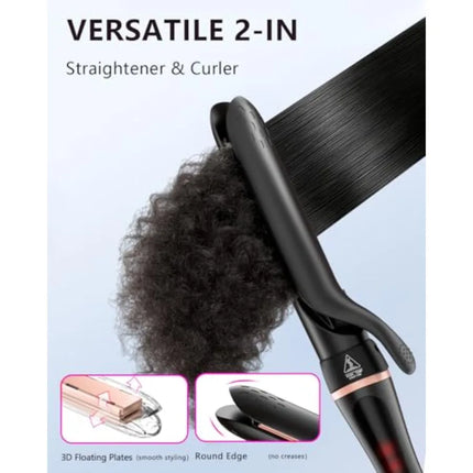 5 in 1 Curling Iron, Curling Wand Set with Thermal Brush Flat Iron Hair Straightener Interchangeable Ceramic Barrels 0.35"-1.25