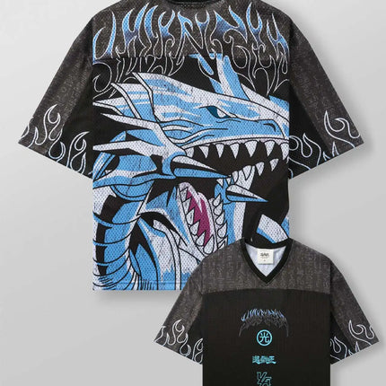 YA Trendy Brand oversized t-shirt Street leisure quick drying Breathable Large Mesh shirt animation graphic tee Short Sleeve to