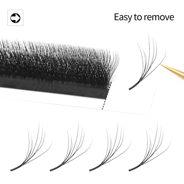 XIUSUZAKI Double Layers W Shaped YY 3DW 4DW Lashes Extensions C+D Curl False Eyelashes Extensions Premade Volume Fans Lashes