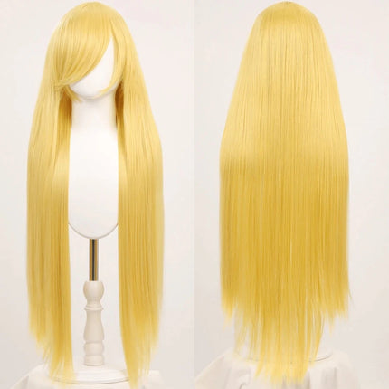 Long Straight Cosplay Wig 100CM Multiple Colors Pink Blonde Black Anime Costume Wig Universal Synthetic Cos Wig Daily Party Wig