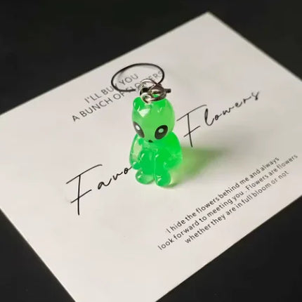 1/3pcs Luminous Alien Keychain Glow in The Dark for Phone Strap Backpack Bag Charms Funny Pendants for Women Men DIY Decoration