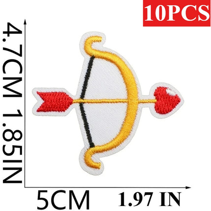 10PCS Wholesale Pink Car Shape Embroidery Pink Love Style Patches DIY Cloth for Hats/T-shirt/Jeans Girls Kids Valentine Iron on