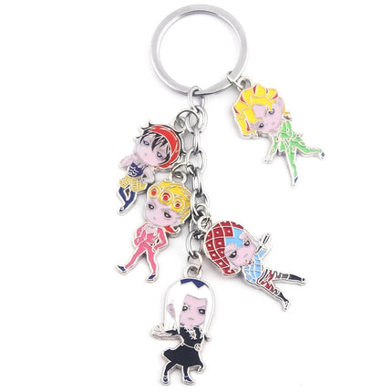 Anime JoJo Bizarre Adventure Keychains Killer Queen Higashikata Josuke Bow Arrow Pendant Keyring For Women Men Car Accessories