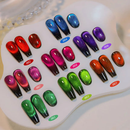 Semi Permanent Lacquer Hybrid Varnish Galaxy Crystal Cat Eye Gel Manicure DIY with Glitter Effect
