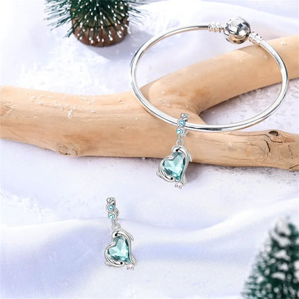 Original 925 Sterling Silver Charms Beads Cute Mushroom Unicorn Love Wings Pearl Charm for Bracelet Pendant Woman Girl Jewelry
