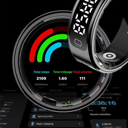 NEW R11C Smart Ring Heart Rate Blood Oxygen Sleep Monitoring Multi Sports Mode Ring With Display Screen SmartRing For Men Women