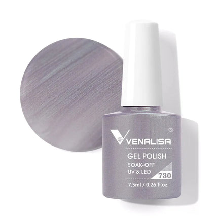 Venalisa 7.5ml Gel Nail Polish, White Cap, Glass Formula, No Wipe Top Coat, UV LED Soak-Off Glitter Color Nail Lacquer