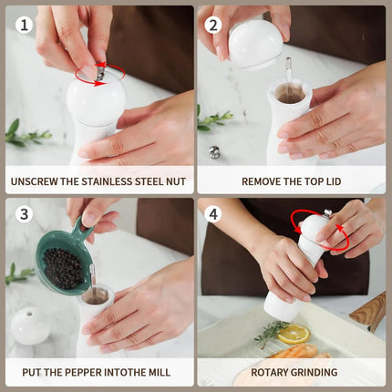 Adjustable Pepper Grinder with Traditional Salt Grinder Design, Ideal for Home Kitchens and Restaurants
