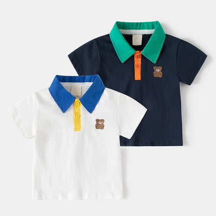 Toddler Boys Summer POLO Shirt Children's Clothes Kids Turn-Down Collar Tee Boy Short Sleeve Polos Tops 3 4 6 7 10 Years