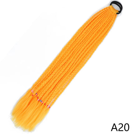 AZQUEEN Synthetic Gradient Color Dirty Braided Ponytail 60CM Elastic Rubber Band Braiding Pony Tail Hair Extensions For Girls