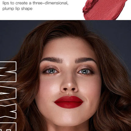 2 In 1 Lipstick lipliner Matte Highly Pigmented Waterproof Long Lasting Non stick Cup Lip Makeup