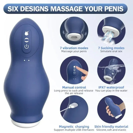 Automatic Sucking Men's masturbation Cup Blowjob Orgasm Erotic Pocket Pussy Stroker Penis Vacuum Training Cup Adult Sex Toys 18+