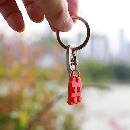 New Brick Keychain for Couples Friendship 2pcs Matching Heart Colorful Keyring Set for Girlfriend Boyfriend Valentine's Day Gift