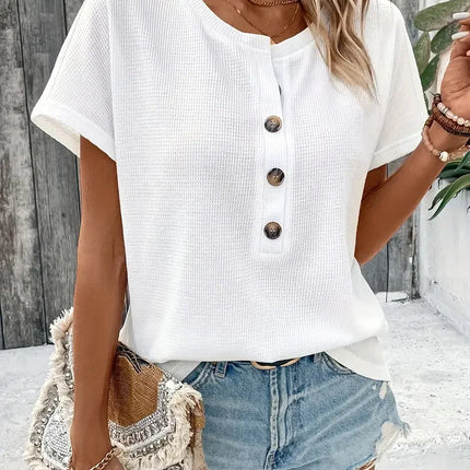 Europe and America large solid color short sleeve T-shirt women summer new loose V-neck casual all-matching three-point sleeve b