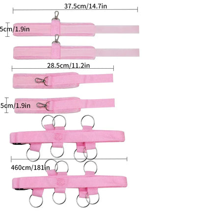 Bed Restraint Set Couple Sex Toys Bondage Handcuff Kit Adult Game Tool 18+ Erotic Tie Downs Arm Ankle Eyeblinder Flirting Sextoy