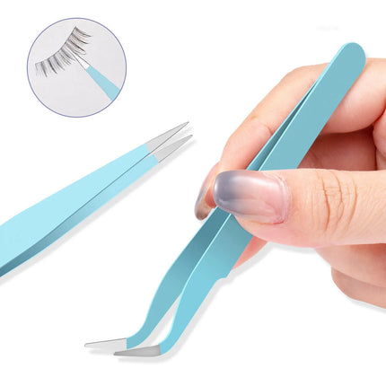 Colored Anti-Static Tweezers For Eyelash Extension Eyebrow Stainless Steel Set Beauty Precision Tweezers Makeup Kit Repair Tools