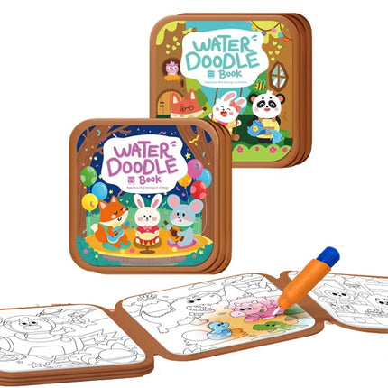 Magic Water Drawing Book Children's Montessori Reusable Coloring Book, Sensory Early Educational Learning Painting Toys for Kids