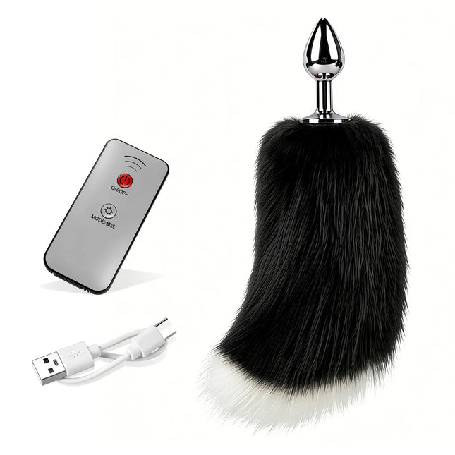 Wireless Remote Control Fox Tail Metal Anal Plug Vibrating Tail Butt Plug Vibrator For Women Dildos Stimulator Adult Sex Toys