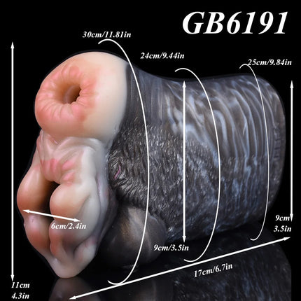 GEEBA New Dual Hole Animal Horse Masturbation Cup Soft Silicone Male Masturbator Realistic Vagina Prostate Massage Pussy Sex Toy