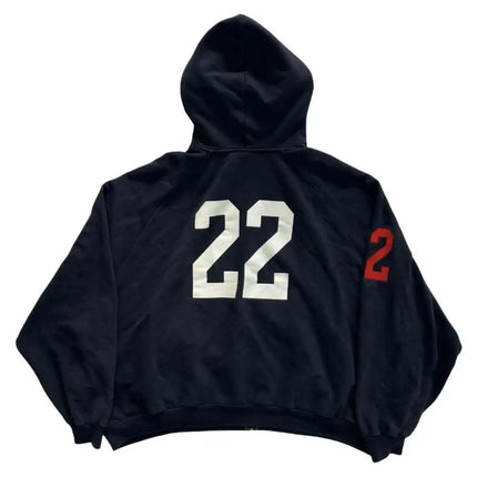 Navy Paris Horse Graphic Zip Up Hoodie, Unisex Y2K Streetwear French Jacket, Casual Edgy Number 2 Hooded Sweatshirt