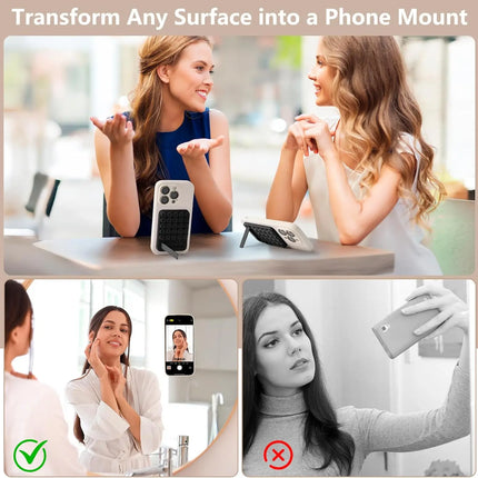Silicone Suction Phone Mount Mirror Shower Phone Holder Foldable Adhesive Smartphones Accessory For Selfies And Videos