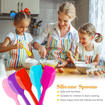 LMETJMA 27 cm Silicone Spatula Heat Resistant Non-Stick Flexible Spatulas Scrapers Baking Cooking Spatula Mixing Tool KC0448