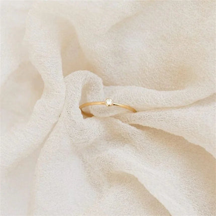 eManco Stainless Steel Birthstone Ring  Gold Color Simple Fashion Style For Women Festival Party Gift