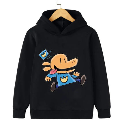 Spring Dog Man Hoodie Kids Clothes Girls Boys Cartoon Hooded Sweatshirts Autumn Long Sleeve Outerwear DOGMAN Children Clothing