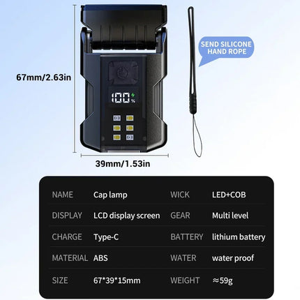 Multifunctional Mini Charging Flashlight Led Bright EDC Torch Magnetic Cap Clip Lamp Flash Light Outdoor Camping Fishing Tools