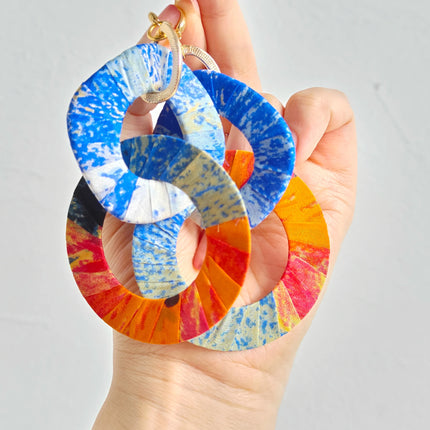 Original Design Handmade Custom Silk Earrings Exaggerated Large Hoops Fashionable Minimalist Women's Large Loop Earrings