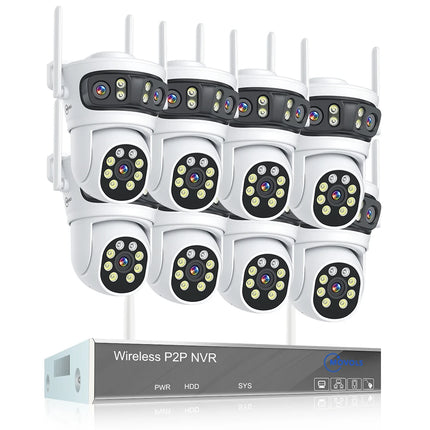 Movols 6MP Three Lens PTZ H.265 Wireless CCTV System Two Way Audio Waterproof IP Security Camera 10CH NVR Surveillance System