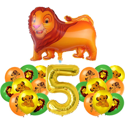 Lion King Birthday Party Decoration Simba Tableware Plate Cup Balloon Set Banner Backdrop Gift Bags Sticker Kids Party Supplies