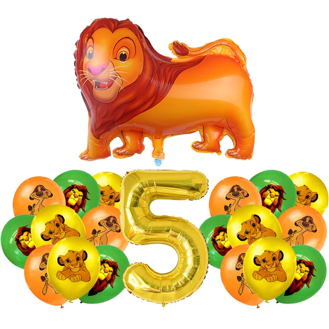 Lion King Birthday Party Decoration Simba Tableware Plate Cup Balloon Set Banner Backdrop Gift Bags Sticker Kids Party Supplies