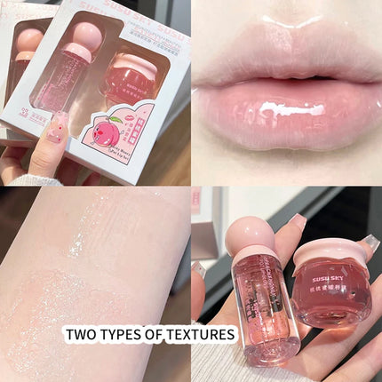 SUSU SKY peach honey jar lip makeup kit moisturizing and nourishing