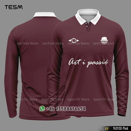 TESM Summer 3D Printed Long-Sleeve Polo Shirt Men Casual Sports Shirt Collar Special Top Team Competitions Striped Long-Sleeve