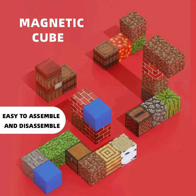 Children's DIY Assembly Toys - Magnetic Building Blocks Toy Storage Box Set - Desktop Puzzle Building Blocks Game - Parent-Child
