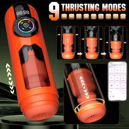 SENSIVO Heating Male Masturbator Penis Pump APP Control Vibrating Licking Thrusting Sex Machines Pocket Puss With LCD Display