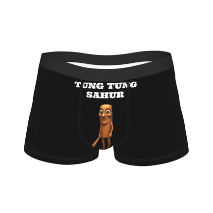 Hot Boxer Tung Tung Tung Sahur Shorts Panties Briefs Man Underwear Italian Brainrot Meme Polyester Underpants for Male Plus Size