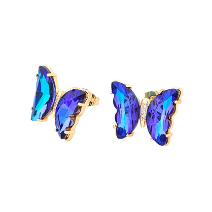 Nidin Lucky Butterfly Jewelry Sets For Women Wedding Jewelry 12 Colors  Zircon Earrings Bracelets Rings Pendant Necklace Gift