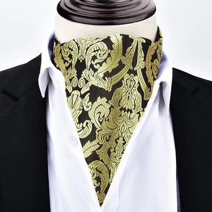 1 Piece Men's Scarf for Spring, Autumn, and Winter, Ascot Retro Floral British Fashion Suit Neck Scarf, Shirt Collar Scarf, Warm