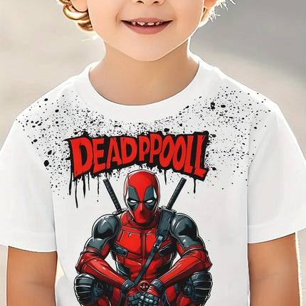 MARVEL Deadpool Boys Girls Graphic T-Shirt 3D Cartoon Print Summer Casual Short Sleeve Tee Kids Superhero T shirt